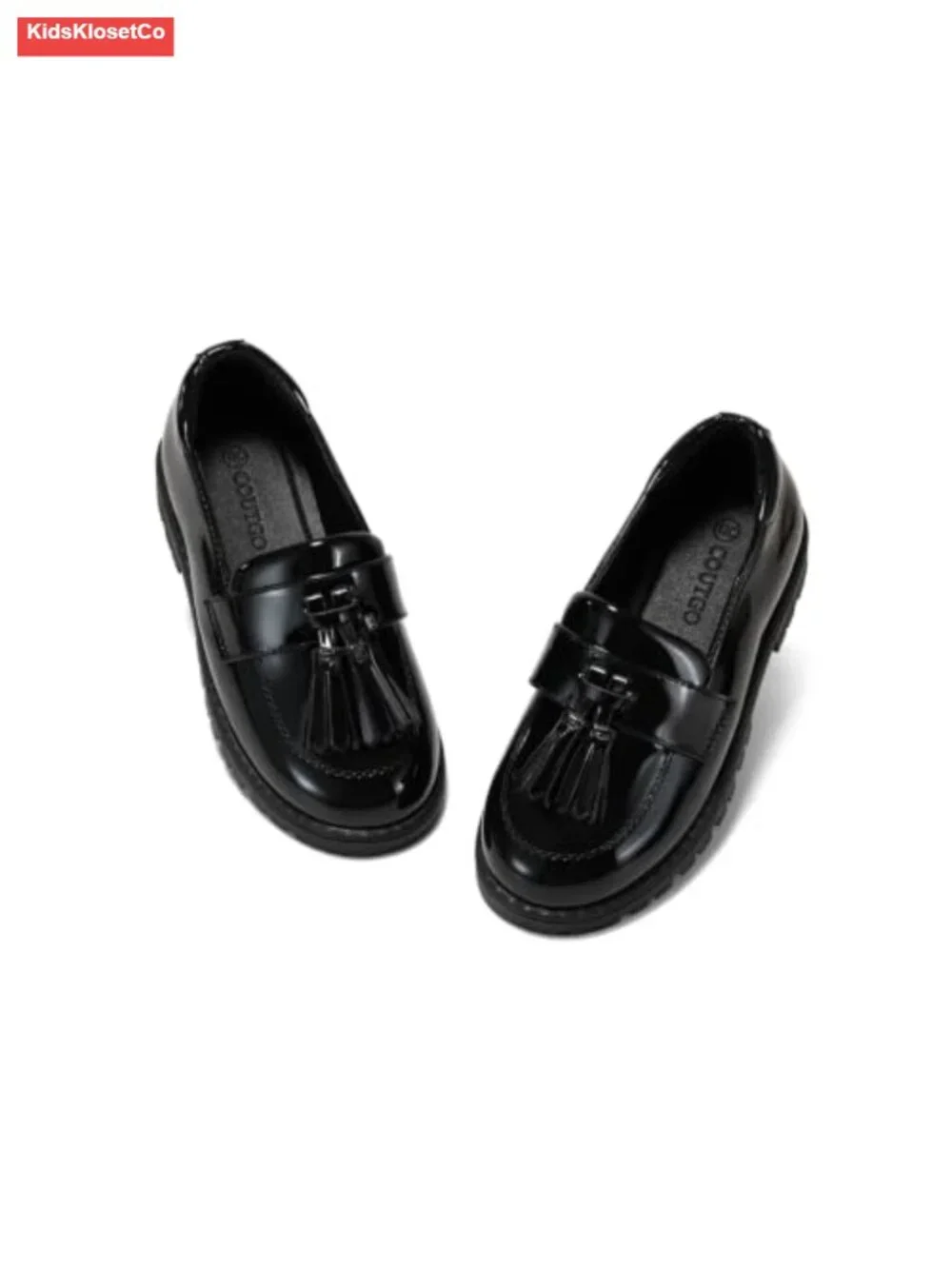 Girls Platform Loafers Tassel Slip On Faux Leather School Shoes